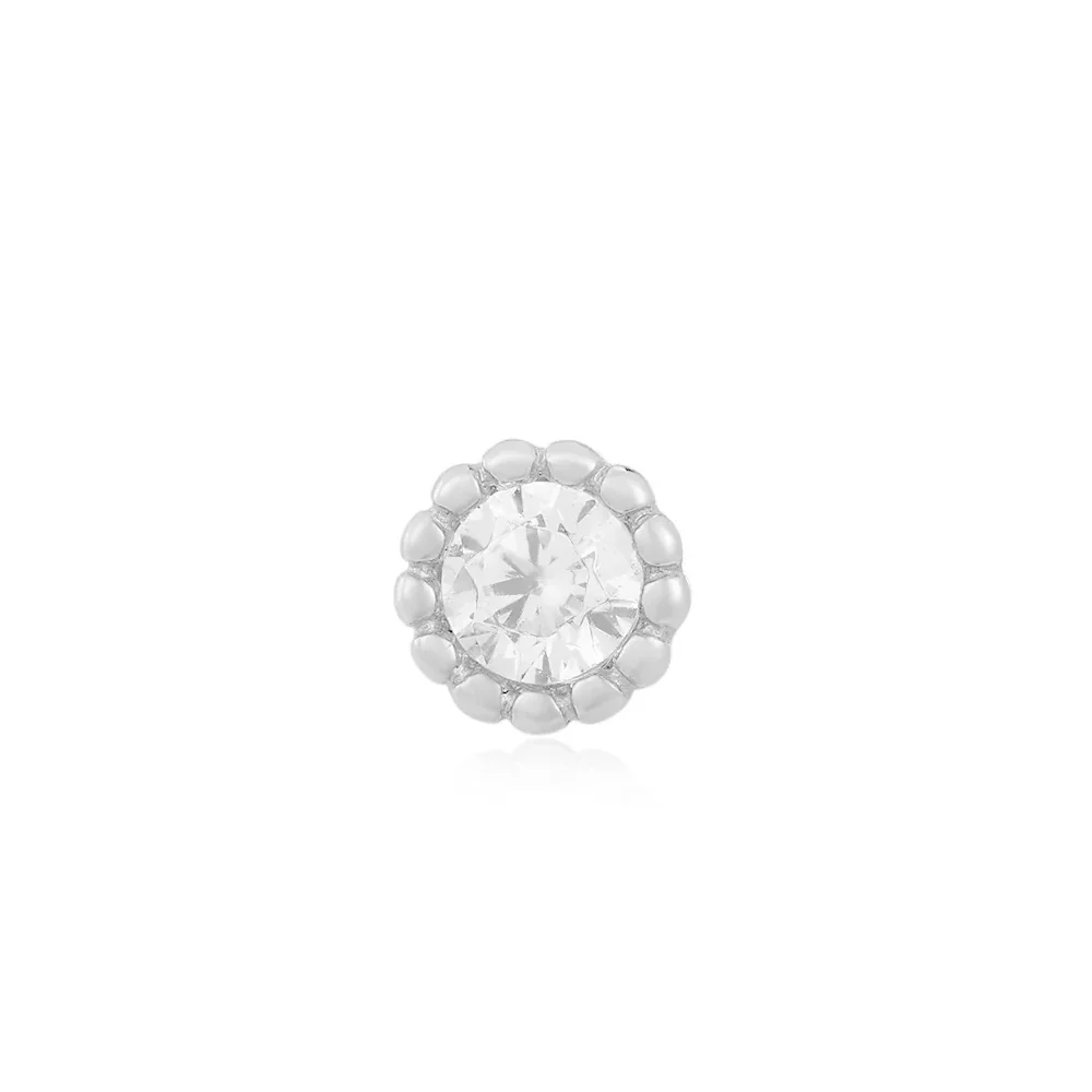 threadless: "Glimmer" End in Gold with White CZ - Image 3