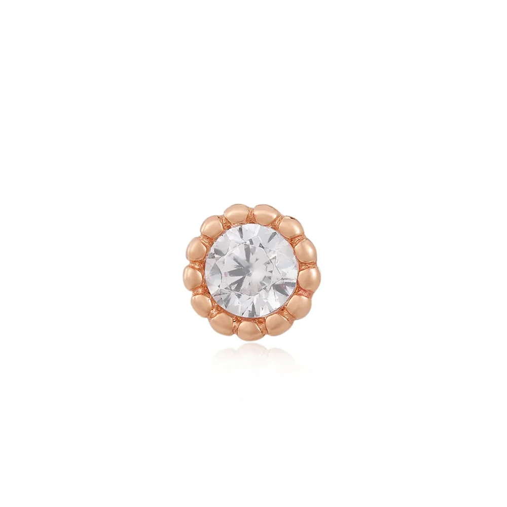 threadless: "Glimmer" End in Gold with White CZ - Image 4