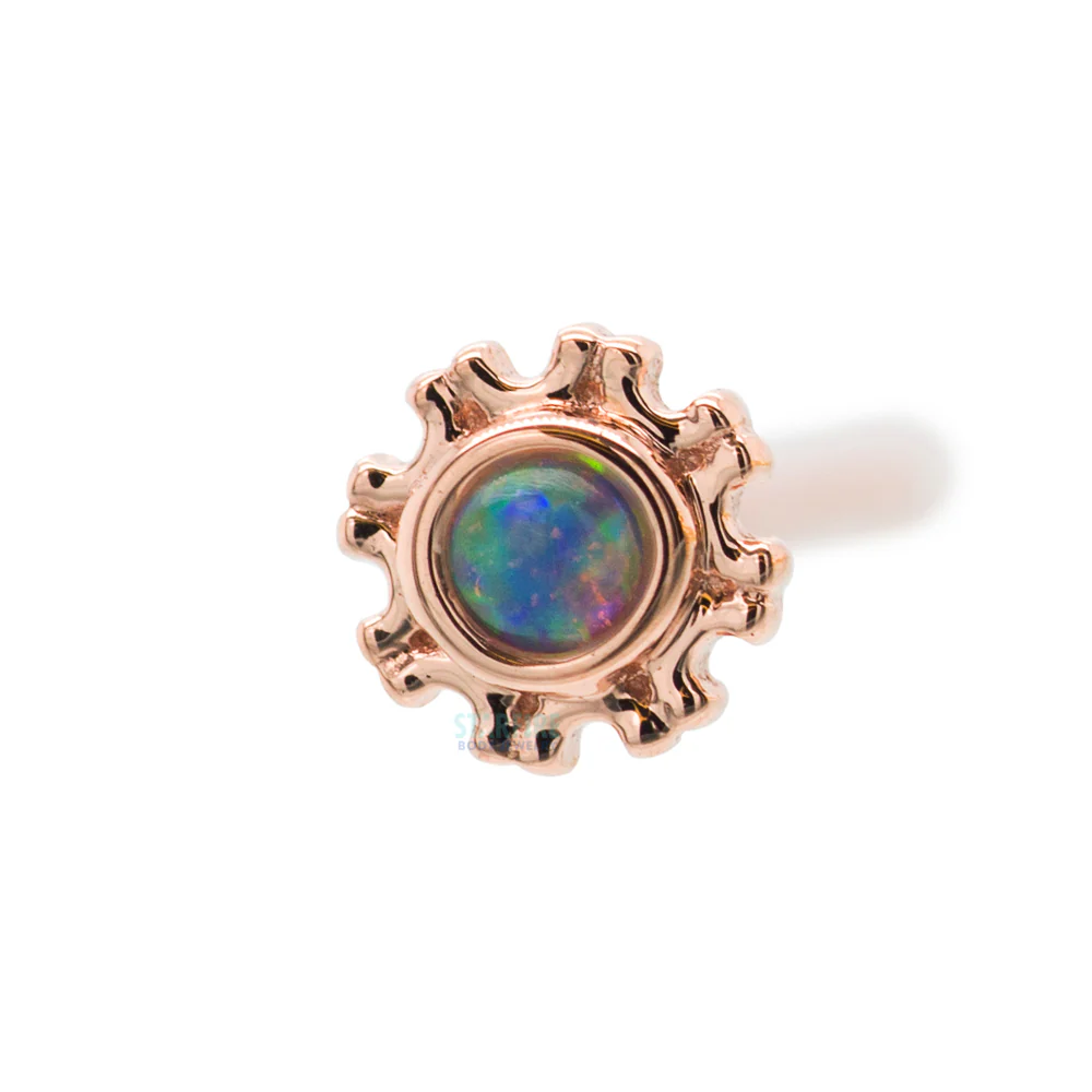 "Firenze" Nostril Screw in Gold with Genuine White Opal - Image 3