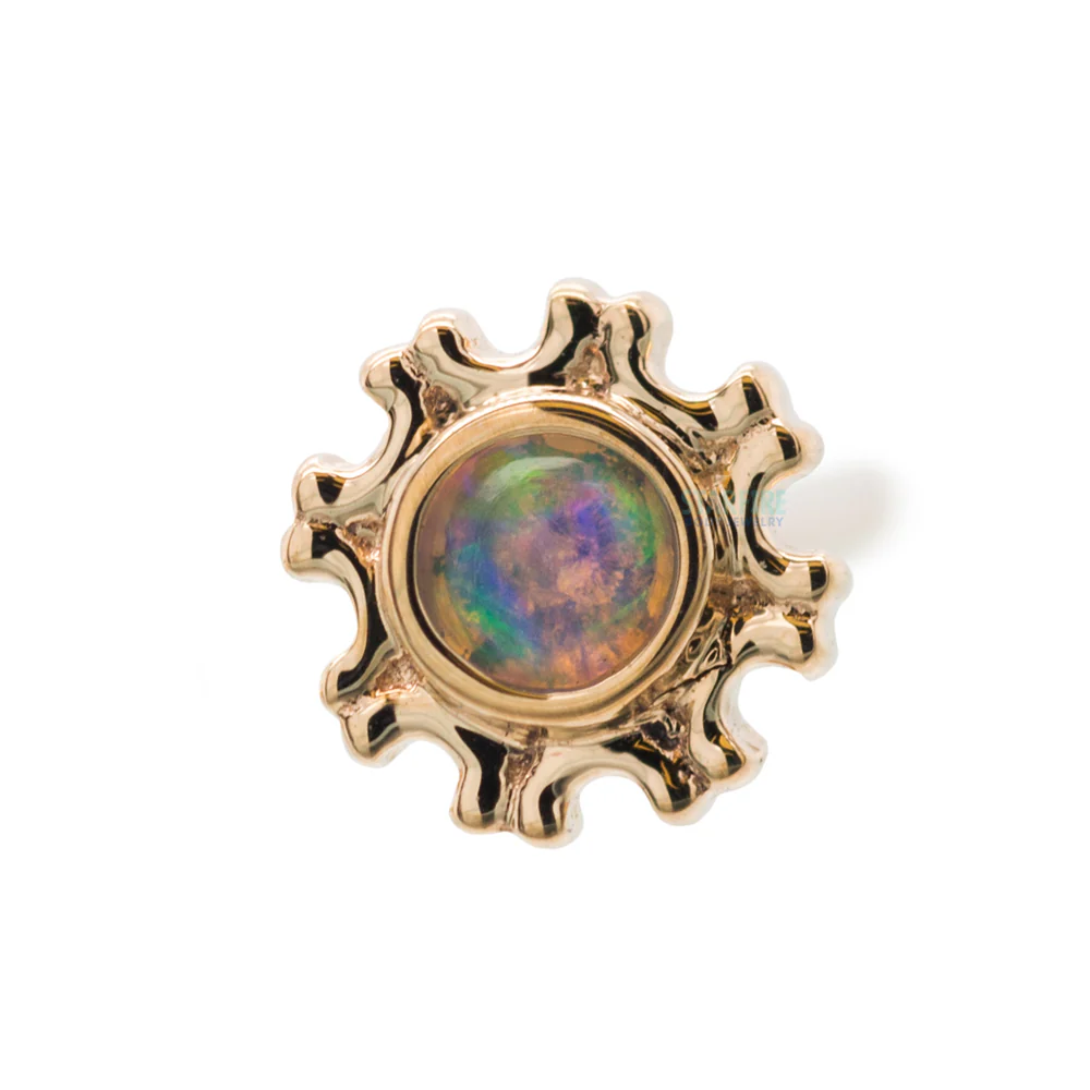 "Firenze" Nostril Screw in Gold with Genuine White Opal - Image 4