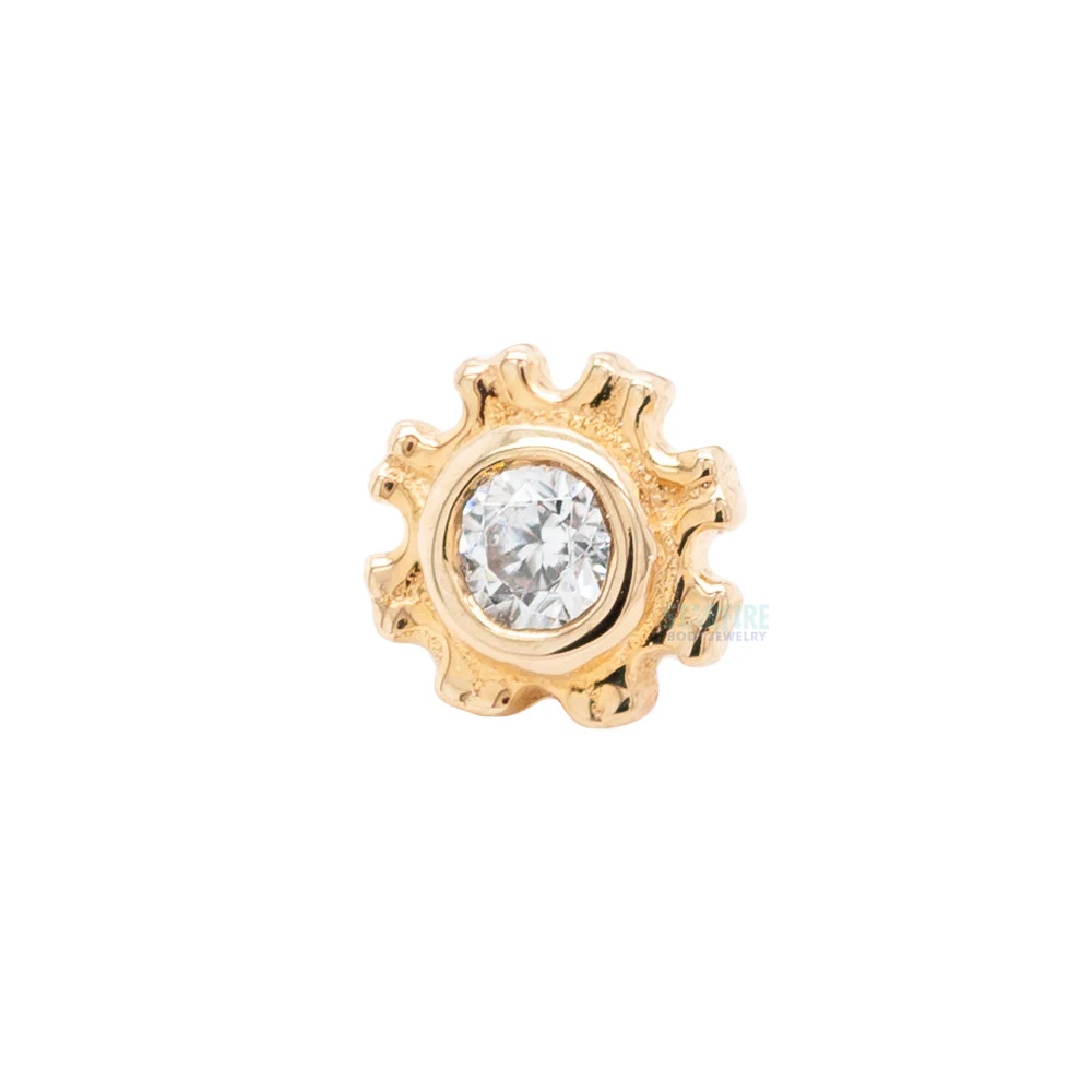 "Firenze" Threaded End in Gold with White CZ - Image 3