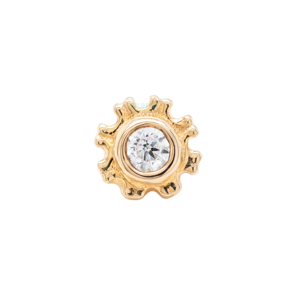 "Firenze" Threaded End in Gold with White CZ - Image 5