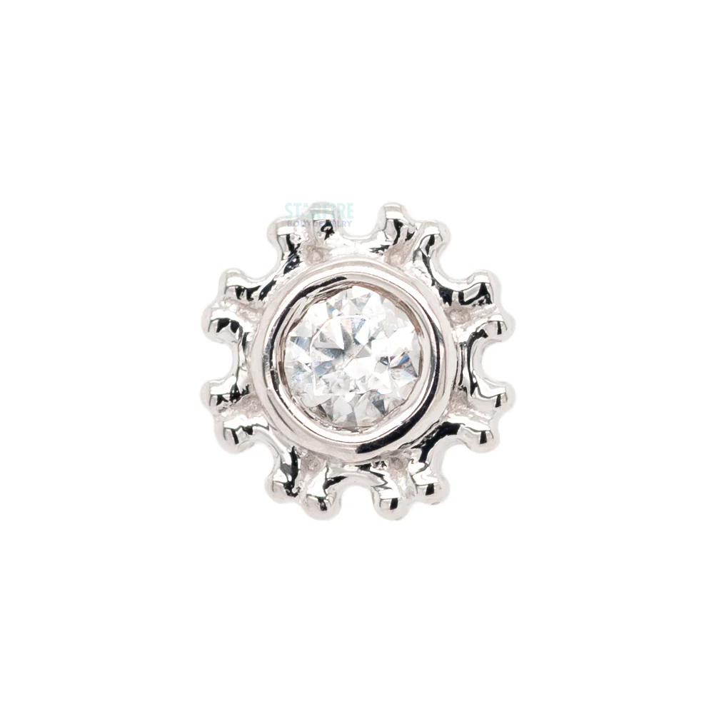"Firenze" Threaded End in Gold with White CZ - Image 6