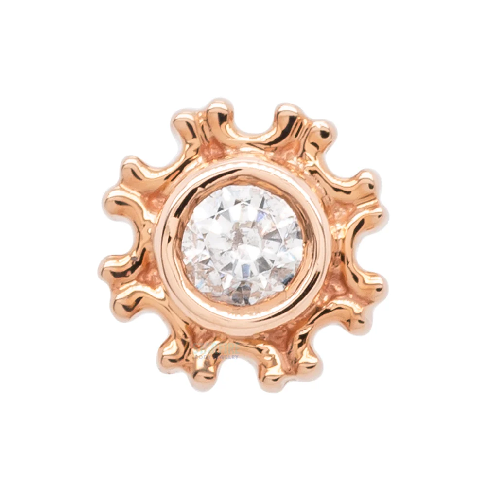 "Firenze" Threaded End in Gold with White CZ - Image 7