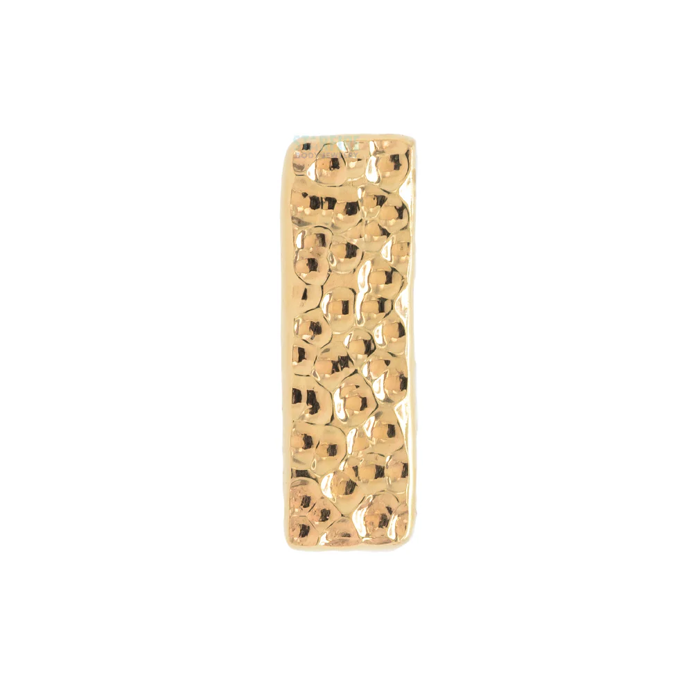 Flat Rectangle HAMMERED FINISH Threaded End in Gold - Image 3