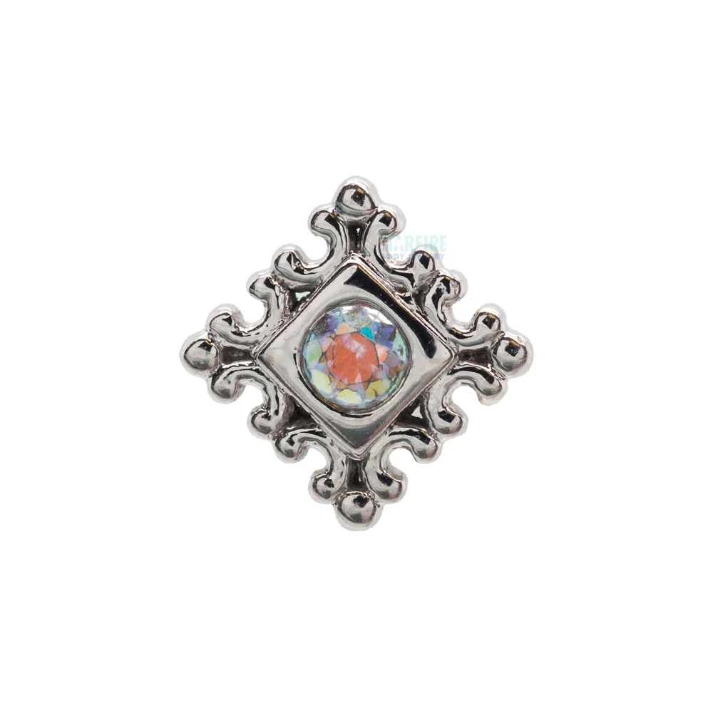 Flourish Illusion Nostril Screw in Gold with Mercury Mist Topaz - Image 3