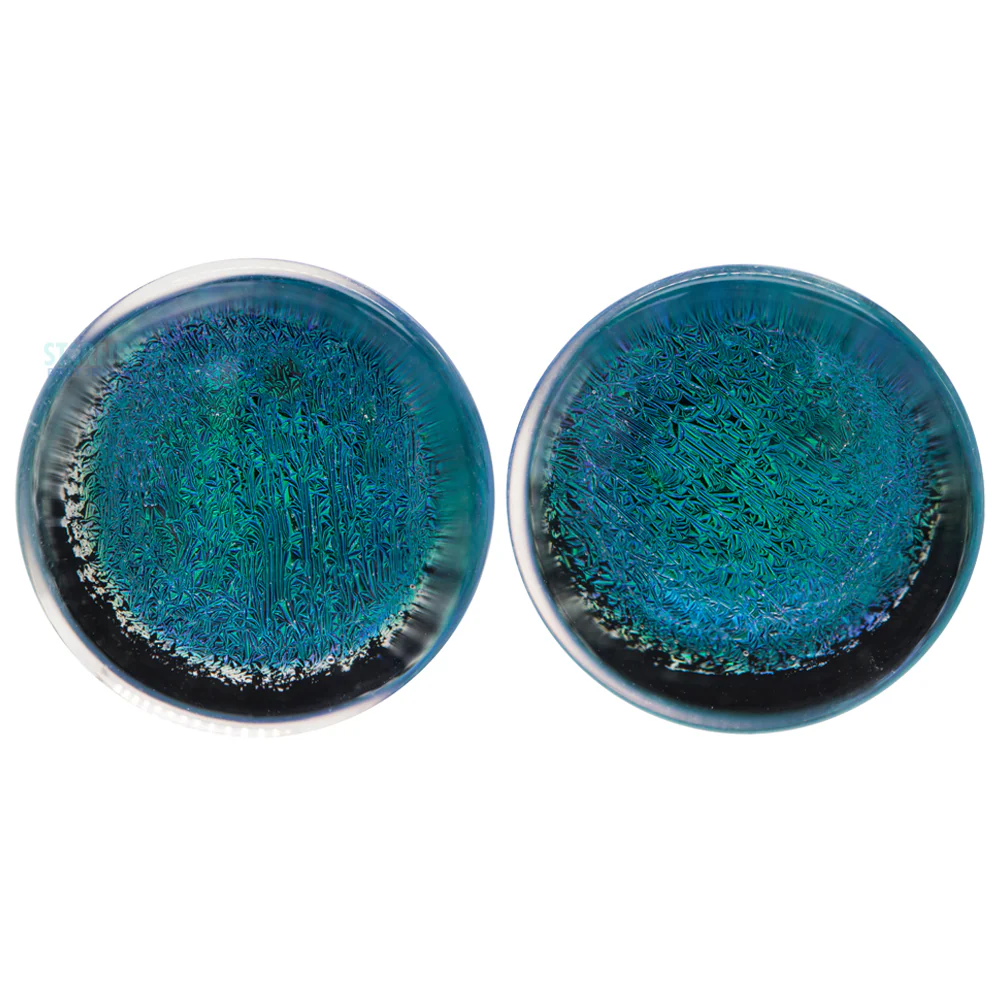 Foil Glass Plugs - Green on Black - Image 2