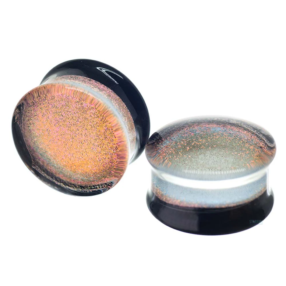 Foil Glass Plugs - Pink on Black - Image 2