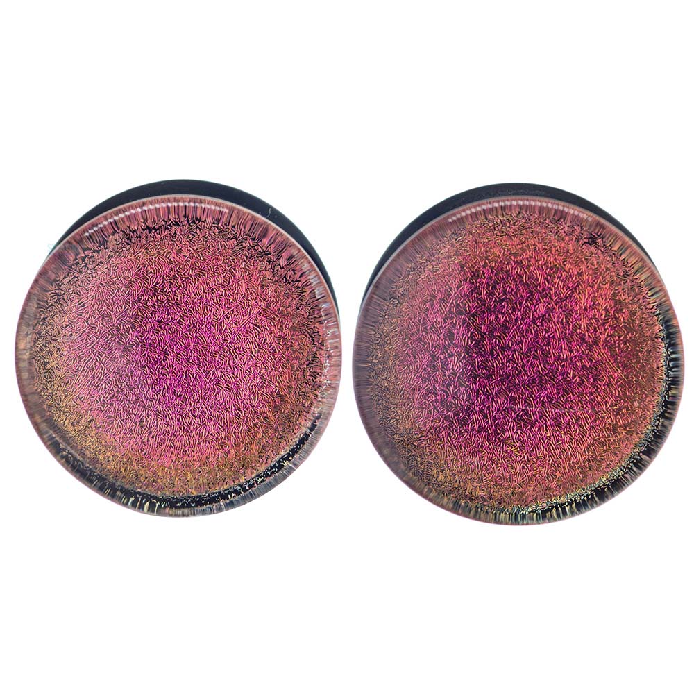 Foil Glass Plugs - Pink on Black - Image 3