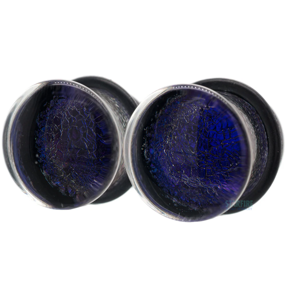 Foil Glass Plugs - Purple on Black - Image 2