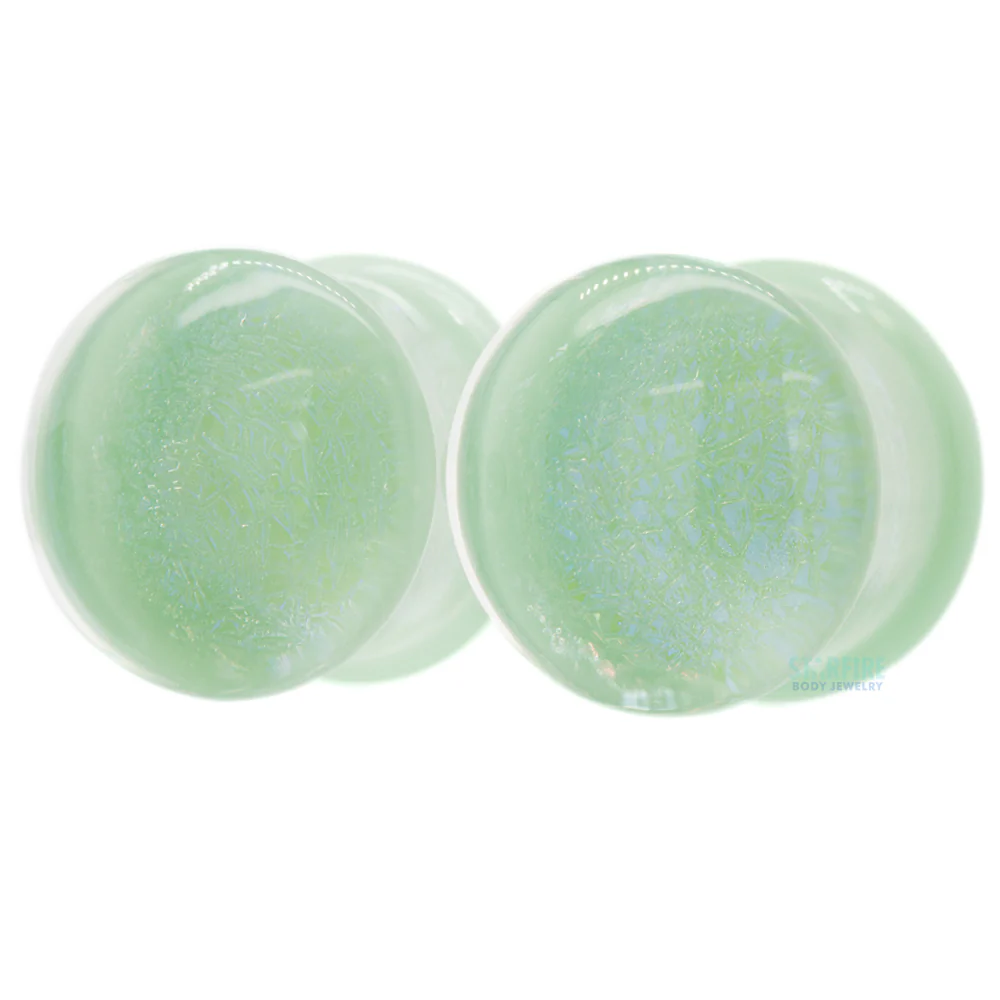 Foil Glass Plugs - Purple on Mint - Image 2