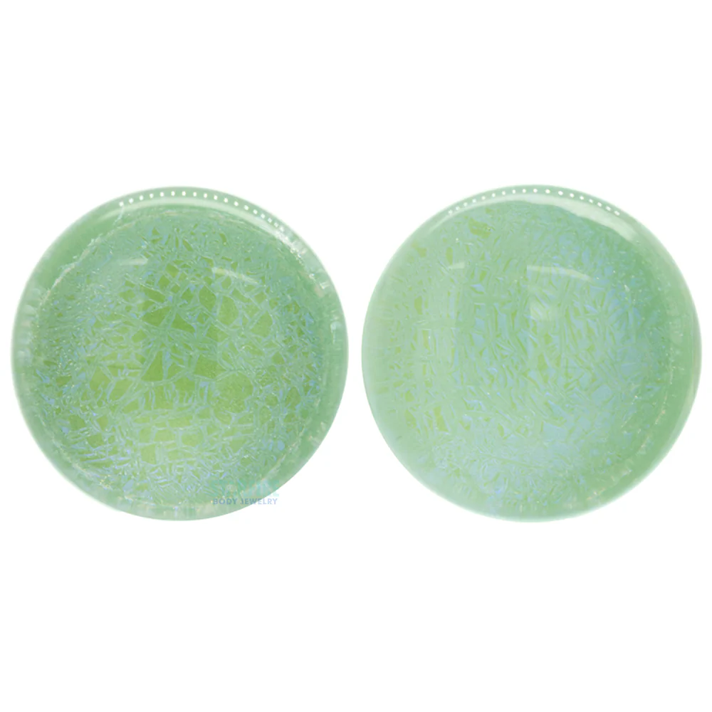 Foil Glass Plugs - Purple on Mint - Image 3