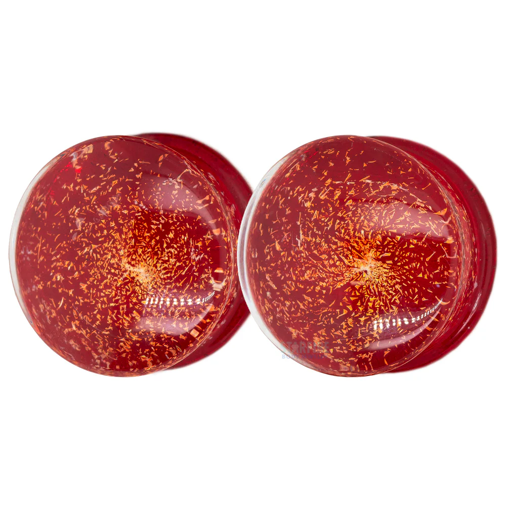 Galaxy Glass Plugs - Copper on Ruby
