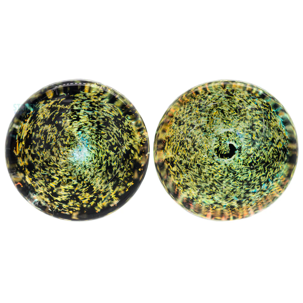 Galaxy Glass Plugs - Gold on Black - Image 3