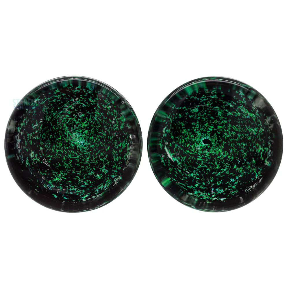 Galaxy Glass Plugs - Green on Black - Image 2