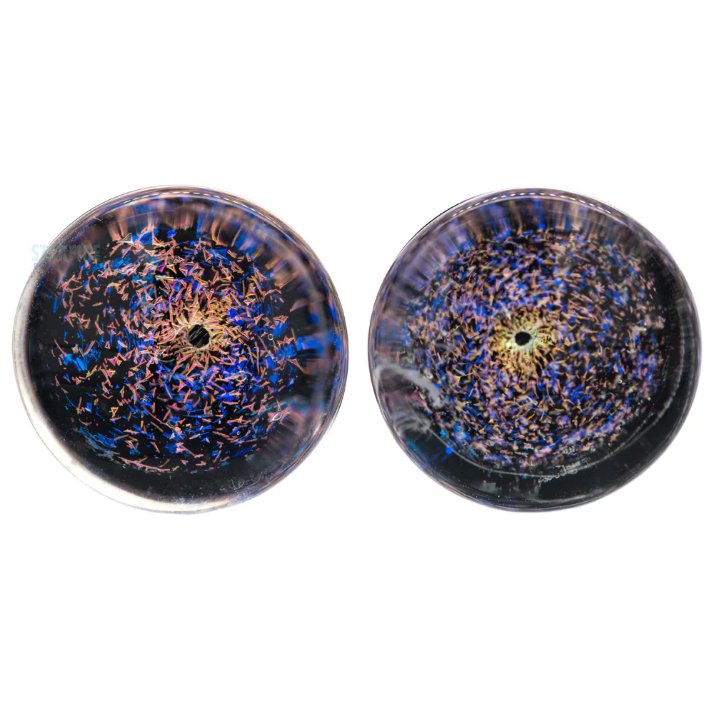 Galaxy Glass Plugs - Pink & Blue on Black