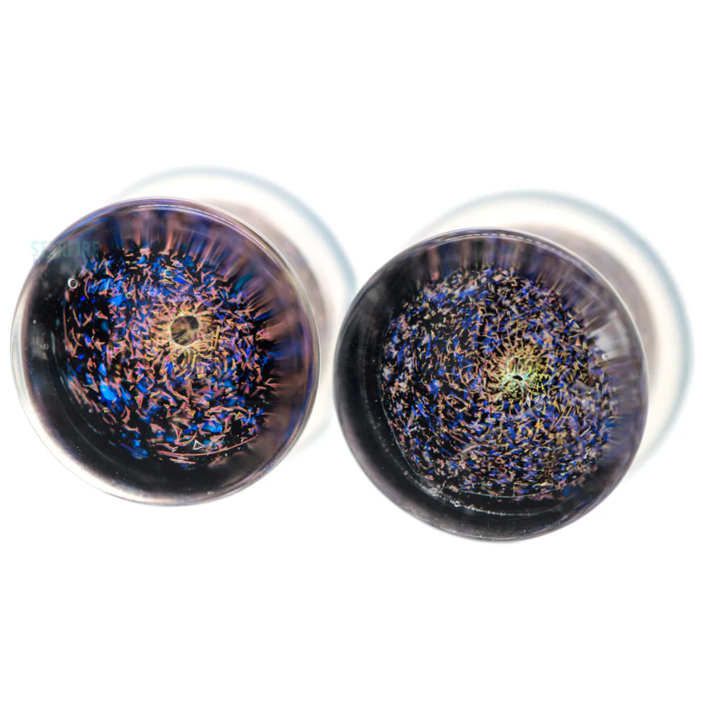 Galaxy Glass Plugs - Pink & Blue on Black - Image 2