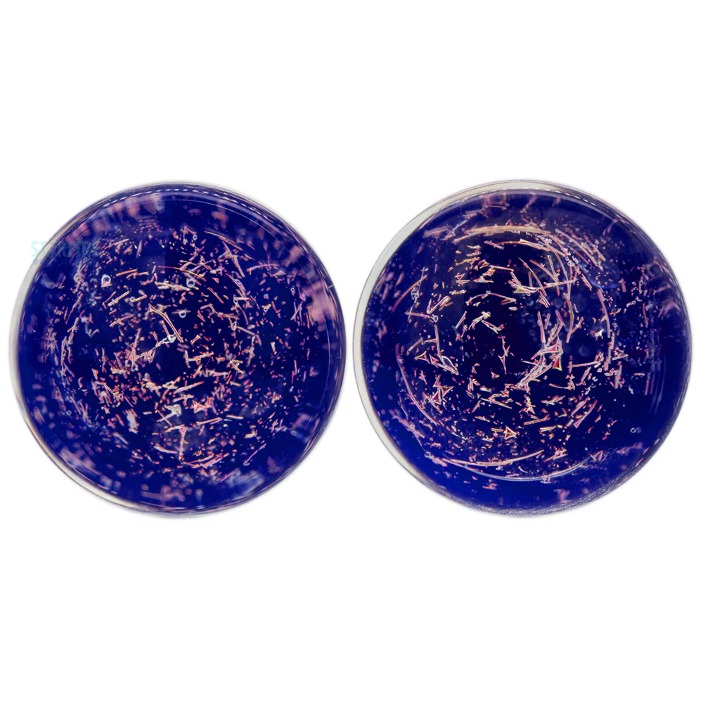 Galaxy Glass Plugs - Pink on Blueberry - Image 3