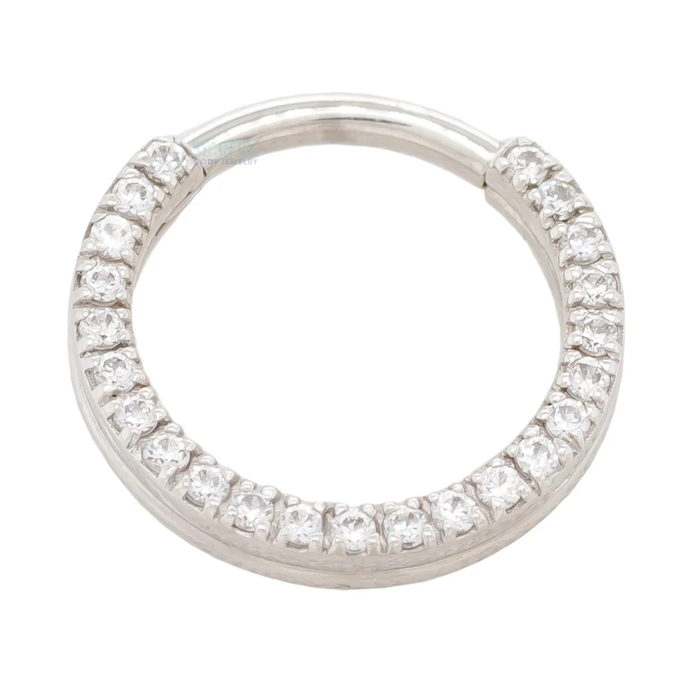 Gem "Oaktier" Hinge Ring in Gold with White CZ's