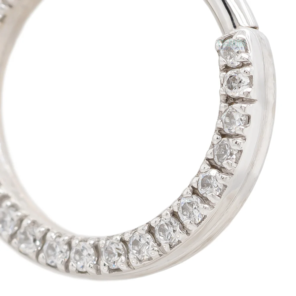 Gem "Oaktier" Hinge Ring in Gold with White CZ's - Image 3