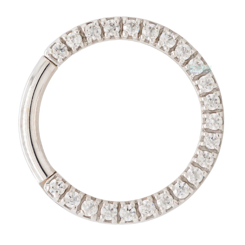 Gem "Oaktier" Hinge Ring in Gold with White CZ's - Image 4