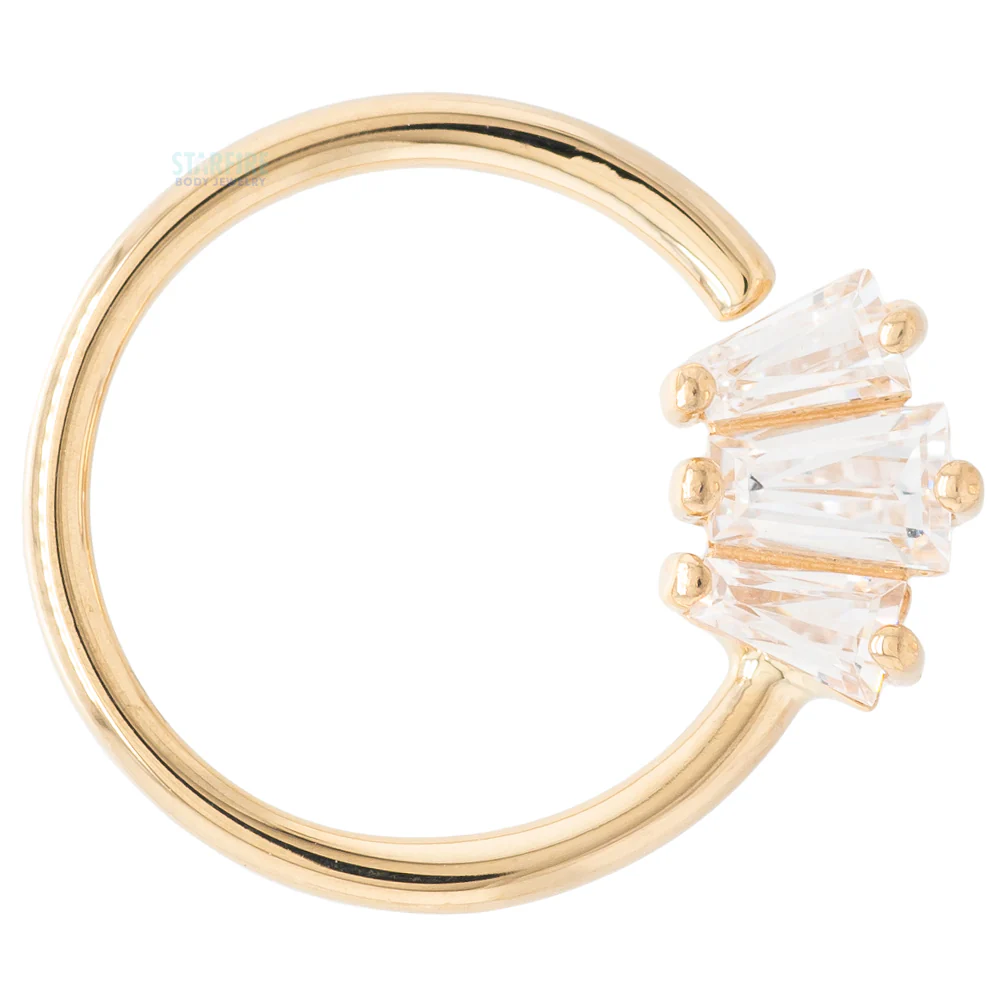 "Gemma" Seamless Ring in Gold with CZ's - Image 2