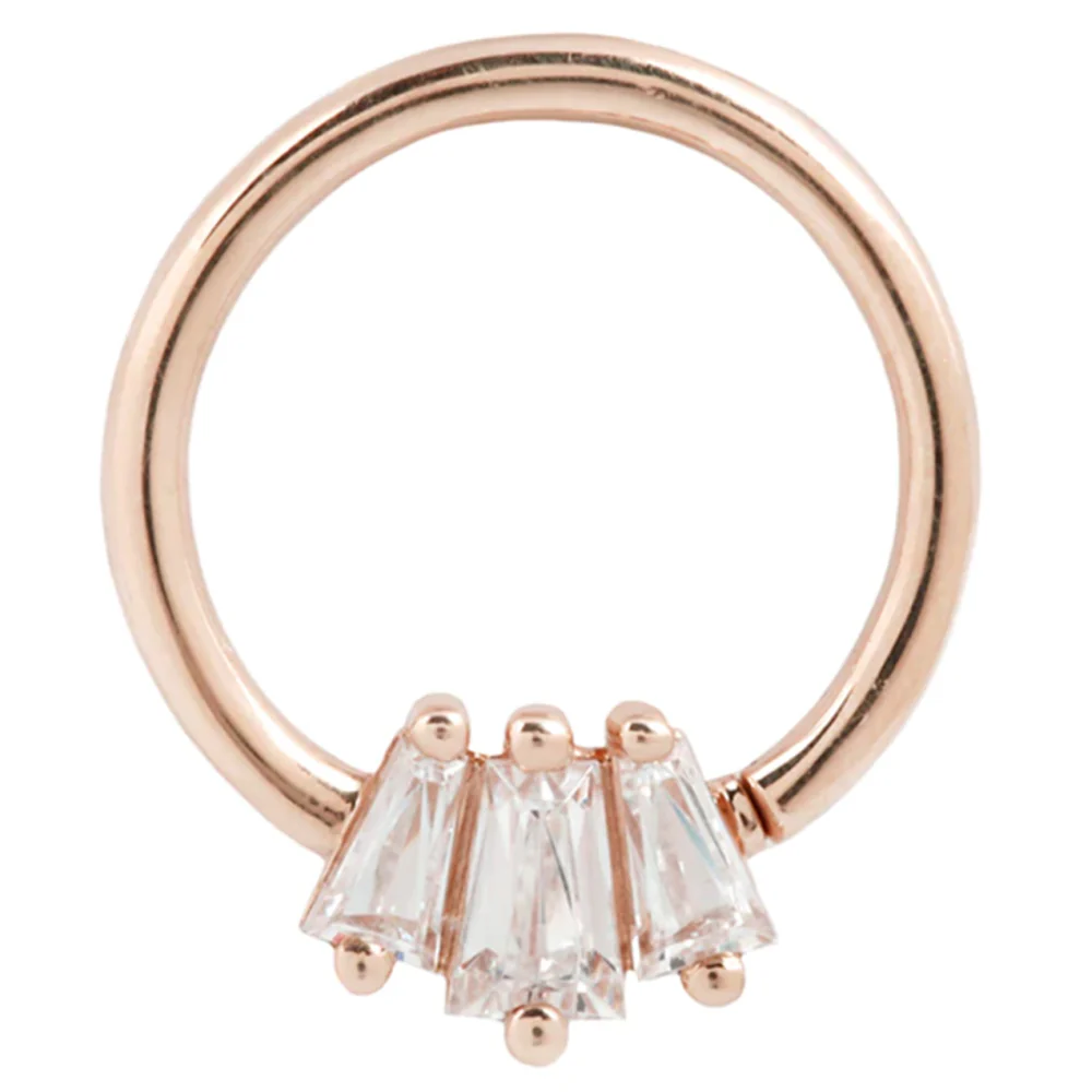 "Gemma" Seamless Ring in Gold with CZ's - Image 5