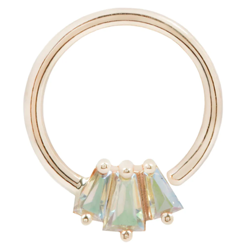 "Gemma" Seamless Ring in Gold with Mercury Mist Topaz' - Image 5