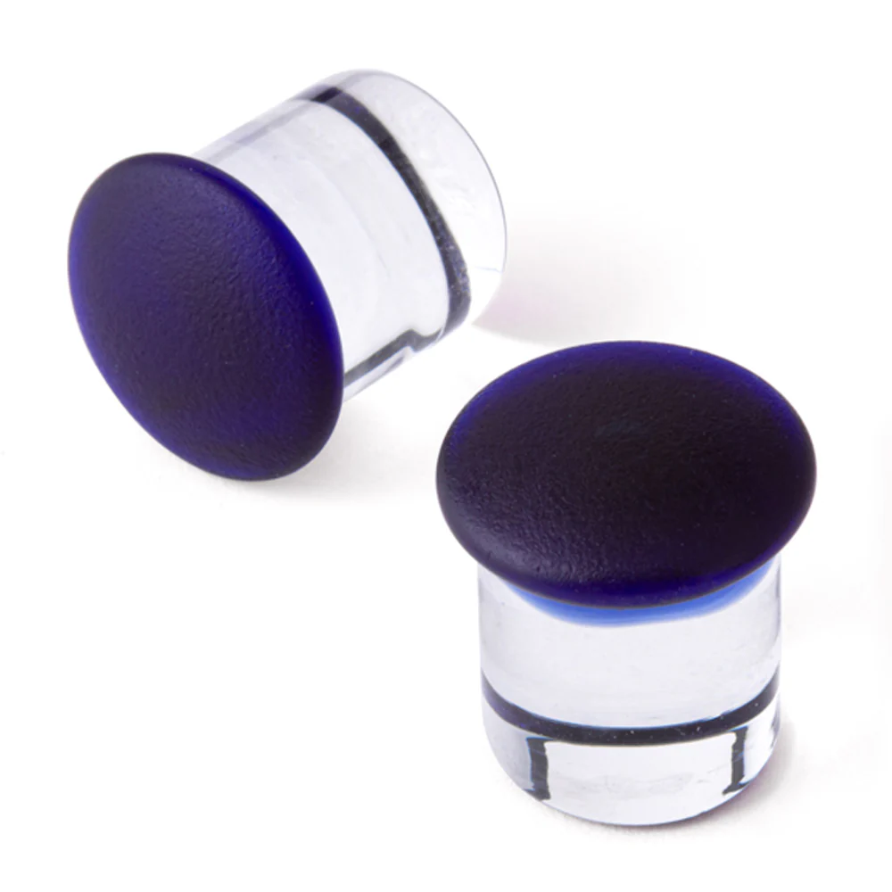 Glass Color Front Plugs - Matte Cobalt