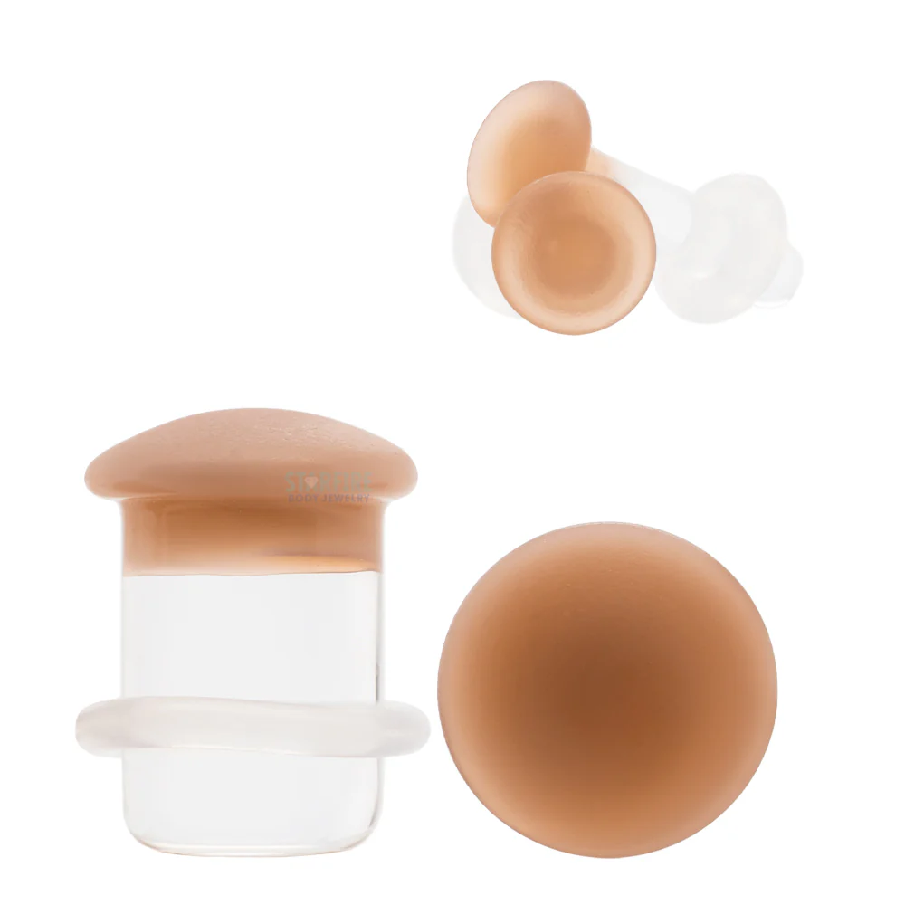 Glass Color Front Plugs - Matte Skin Tone 2