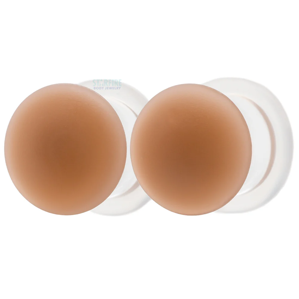 Glass Color Front Plugs - Matte Skin Tone 2 - Image 2