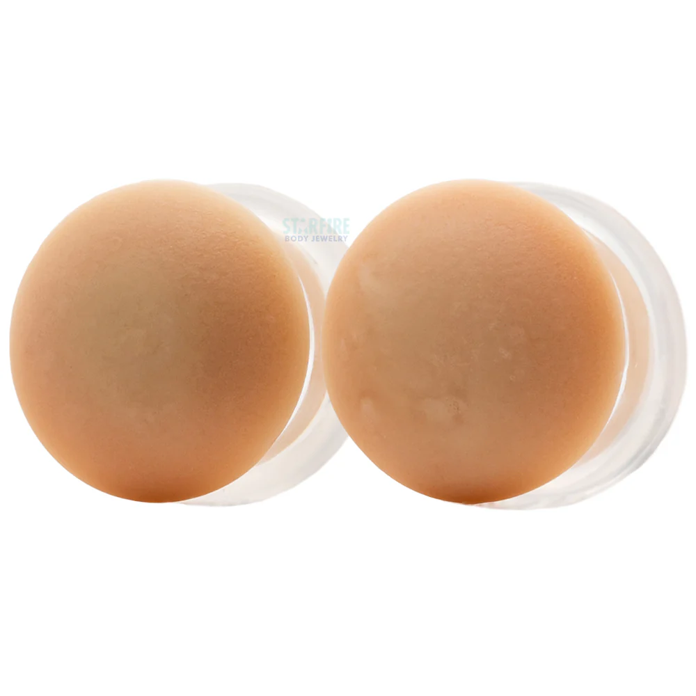 Glass Color Front Plugs - Matte Skin Tone 3 - Image 2