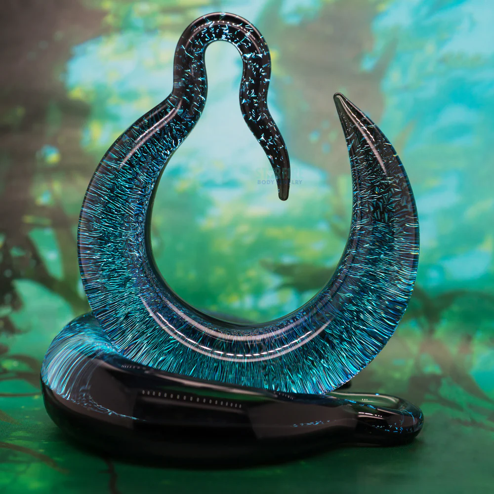 Crescent Dichroic Glass Hoop Weights - Image 10
