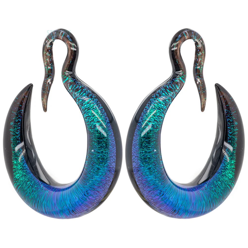 Crescent Dichroic Glass Hoop Weights - Image 3