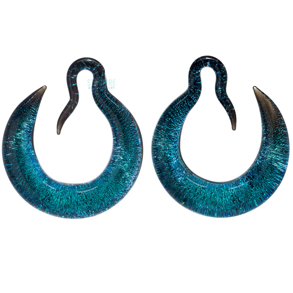 Crescent Dichroic Glass Hoop Weights - Image 8