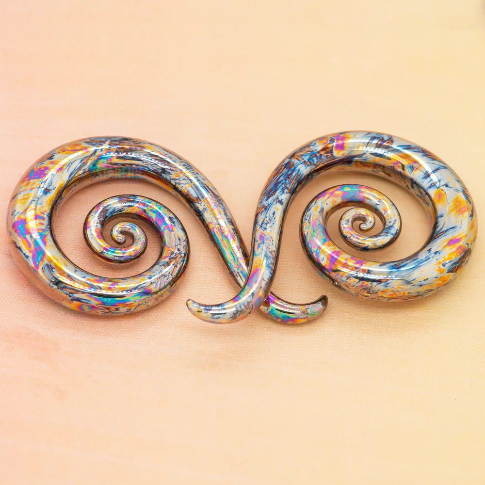 Glass Mini Spiral Snakes - Unicorn Platinum - Image 2