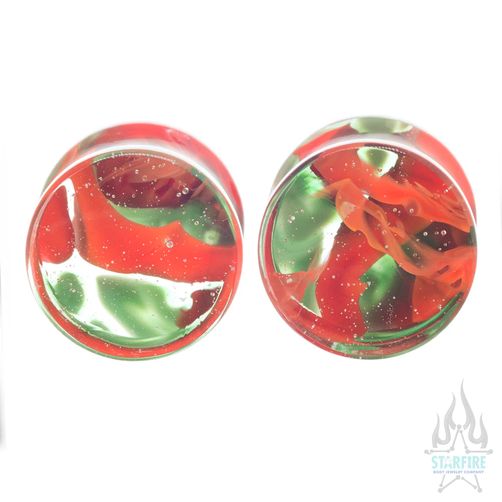 Glass Power Plugs - Aqua Orange - Image 2
