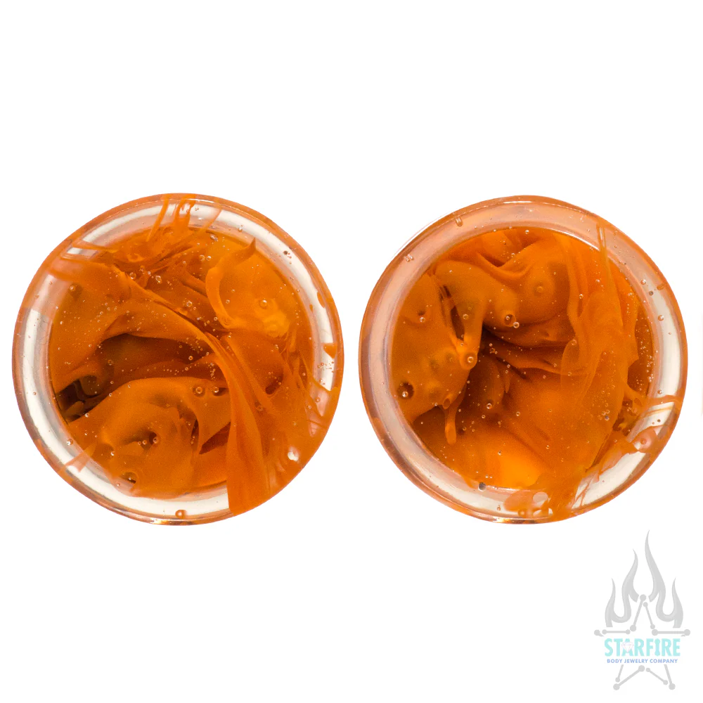 Glass Power Plugs - Tangerine Brown
