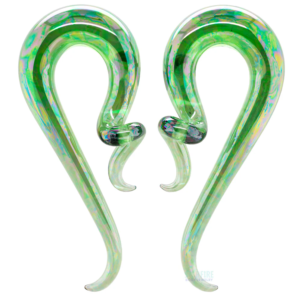 Glass Coiled Snakes - Oil Slick Emerald - Image 2