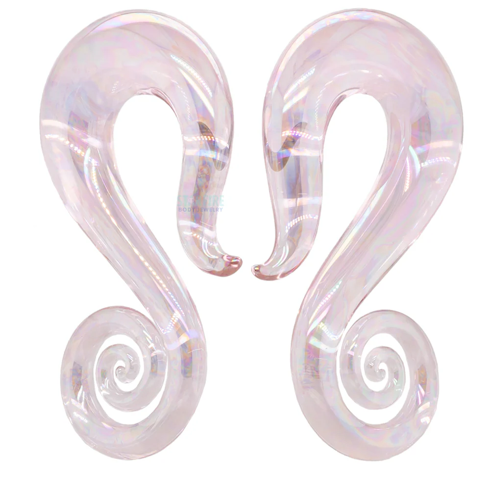 Glass Drop Spirals - Oil Slick Rose Water