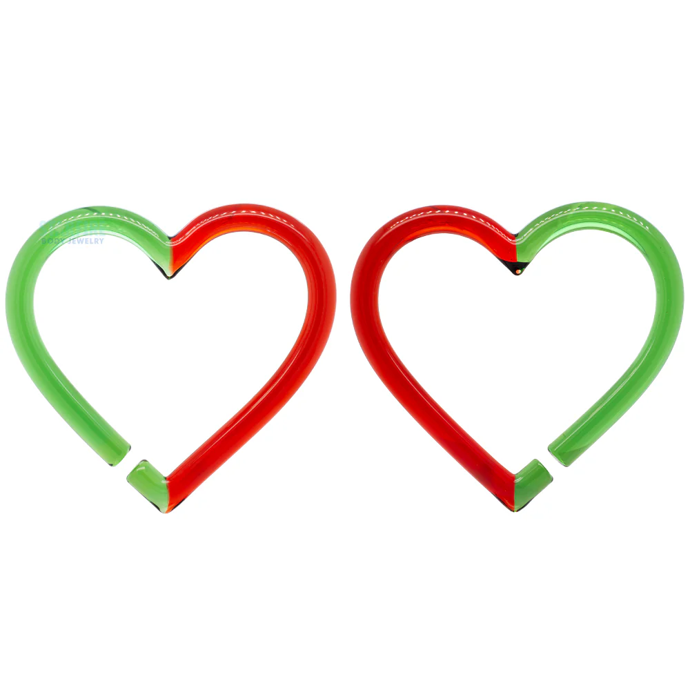 Glass Hearts - Red and Green - Image 2