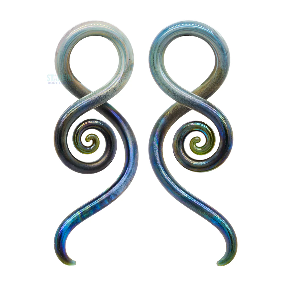Glass Mini Squids - Green Pearl with Dark Tips - Image 3