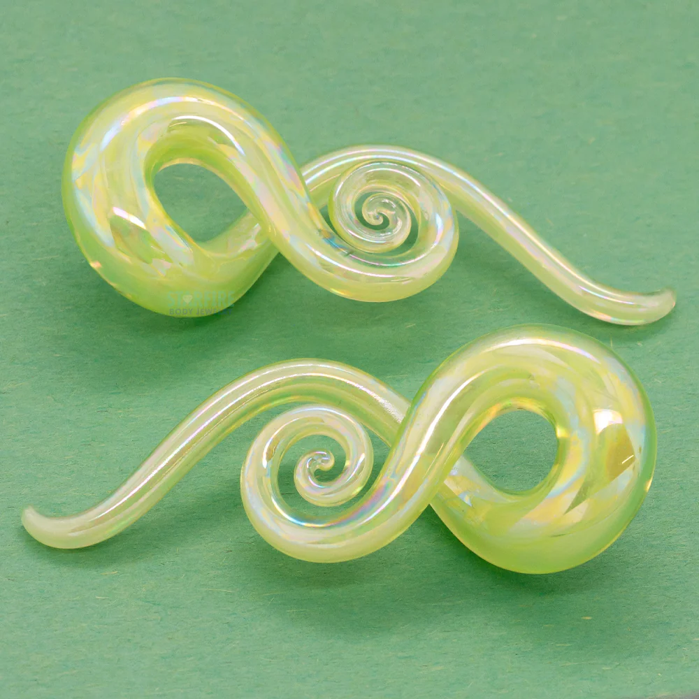 Glass Mini Squids - Oil Slick Chartreuse - Image 2
