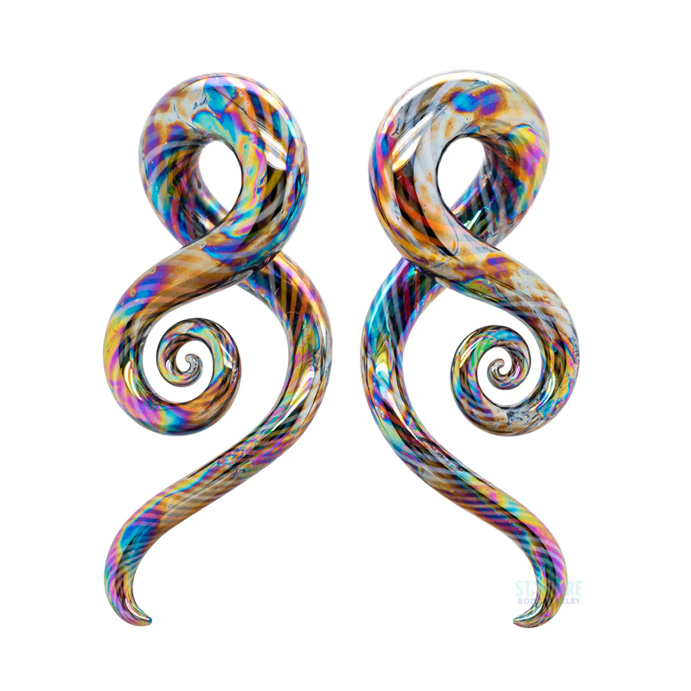 Glass Mini Squids - Oil Slick Twisted Spectrum