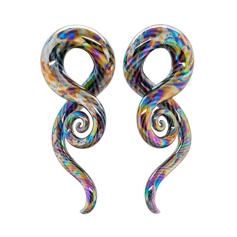 Glass Mini Squids - Oil Slick Twisted Spectrum - Image 4