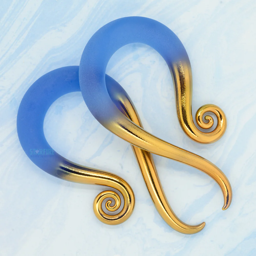 Glass Modified Leos - Gold Tipped Matte Blue Dream - Image 2