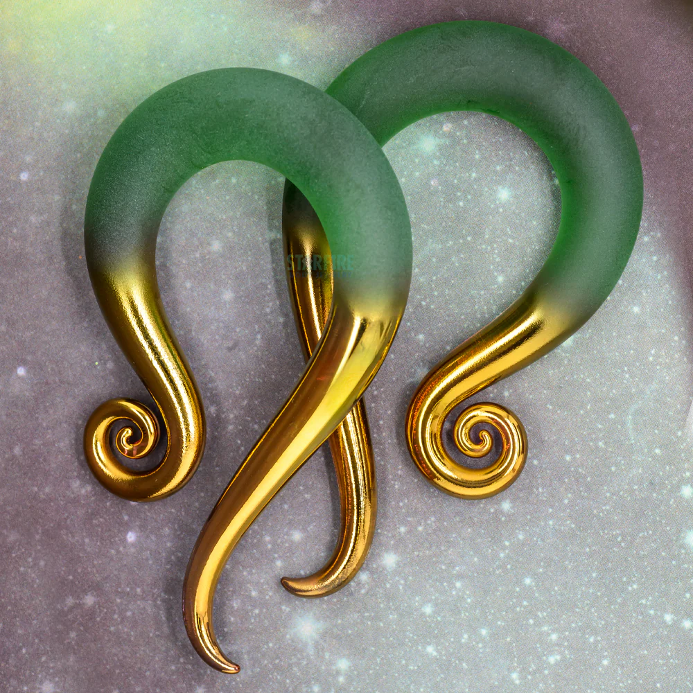 Glass Modified Leos - Gold Tipped Matte Emerald - Image 2