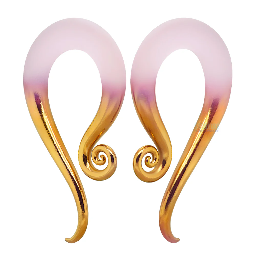 Glass Modified Leos - Gold Tipped Matte Rose Water