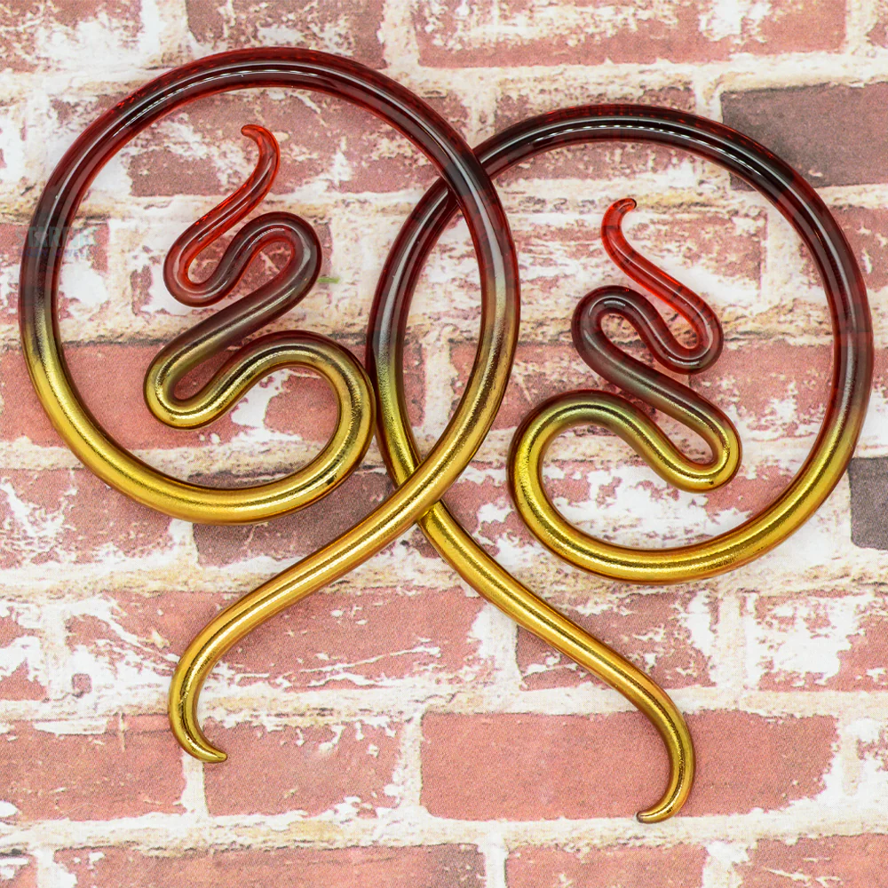 Glass Nika Moons - Gold Tipped Garnet - Image 2