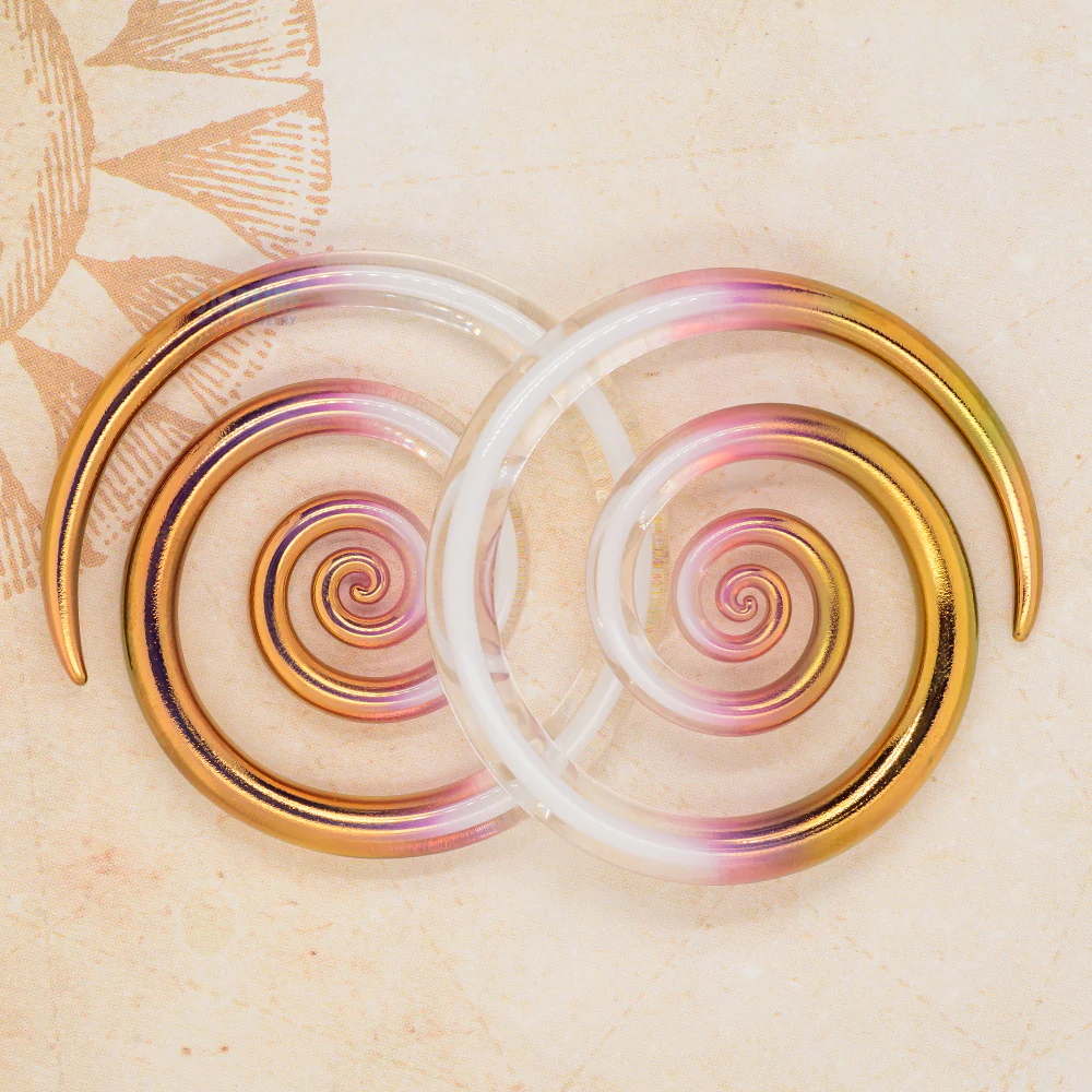 Glass Spirals - Gold Tipped Captured White - Image 2